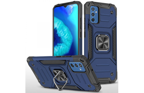 Newface Samsung Galaxy M52 5G Kılıf Zegna Yüzüklü Silikon Kapak - Mavi
