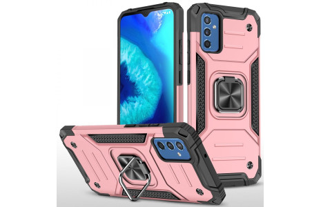 Newface Samsung Galaxy M52 5G Kılıf Zegna Yüzüklü Silikon Kapak - Rose