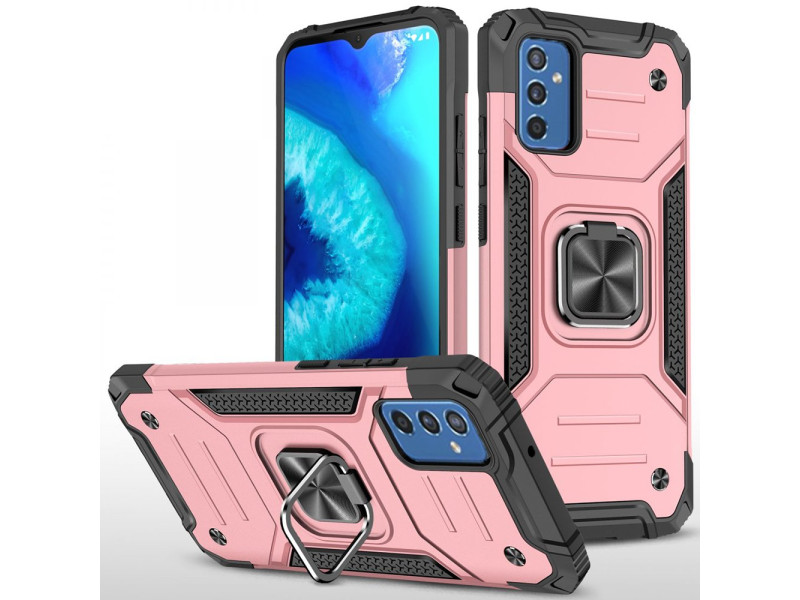Newface Samsung Galaxy M52 5G Kılıf Zegna Yüzüklü Silikon Kapak - Rose