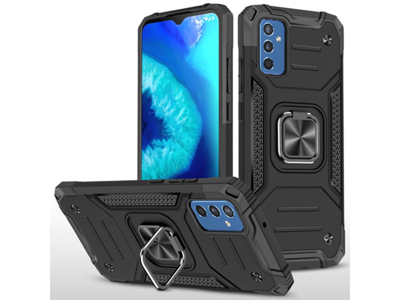 Newface Samsung Galaxy M52 5G Kılıf Zegna Yüzüklü Silikon Kapak - Siyah