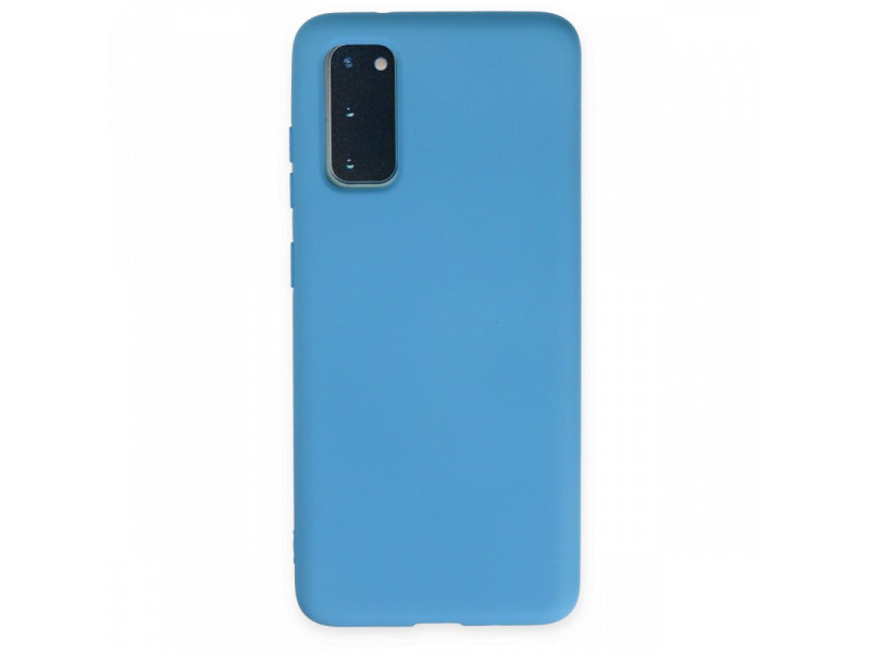 Newface Samsung Galaxy S20 Kılıf Nano içi Kadife Silikon - Mavi