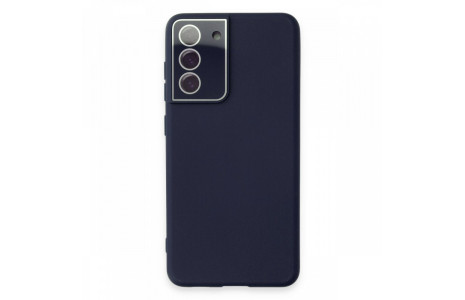 Newface Samsung Galaxy S21 FE Kılıf Lansman Glass Kapak - Lacivert