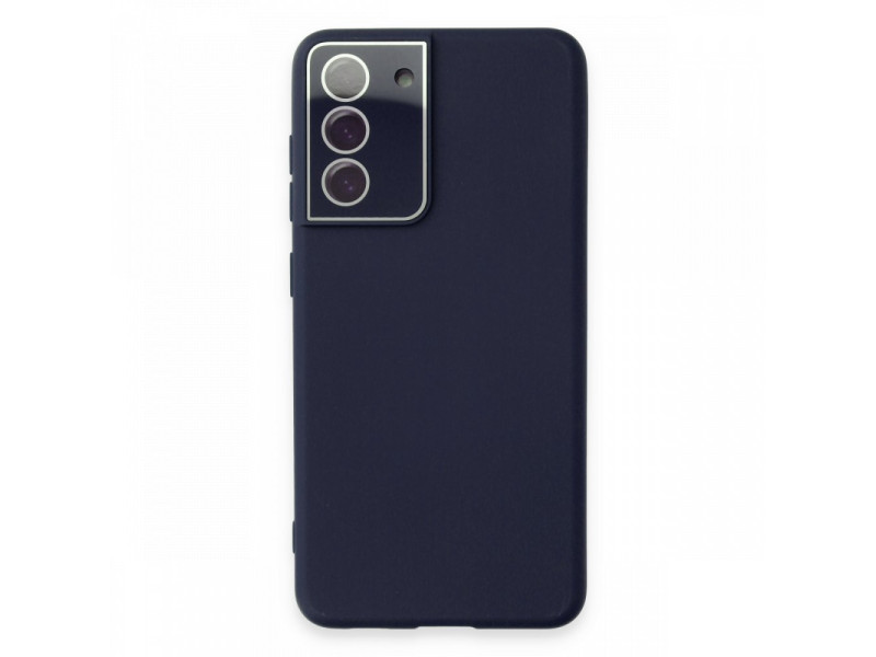 Newface Samsung Galaxy S21 FE Kılıf Lansman Glass Kapak - Lacivert
