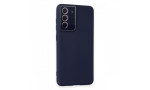 Newface Samsung Galaxy S21 FE Kılıf Lansman Glass Kapak - Lacivert