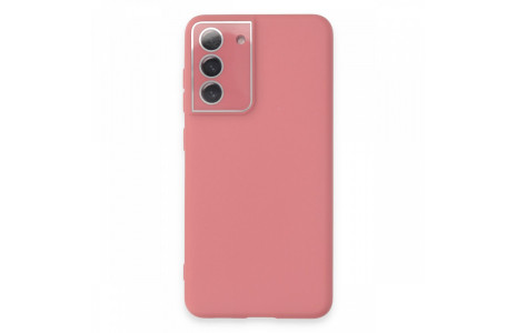 Newface Samsung Galaxy S21 FE Kılıf Lansman Glass Kapak - Pembe