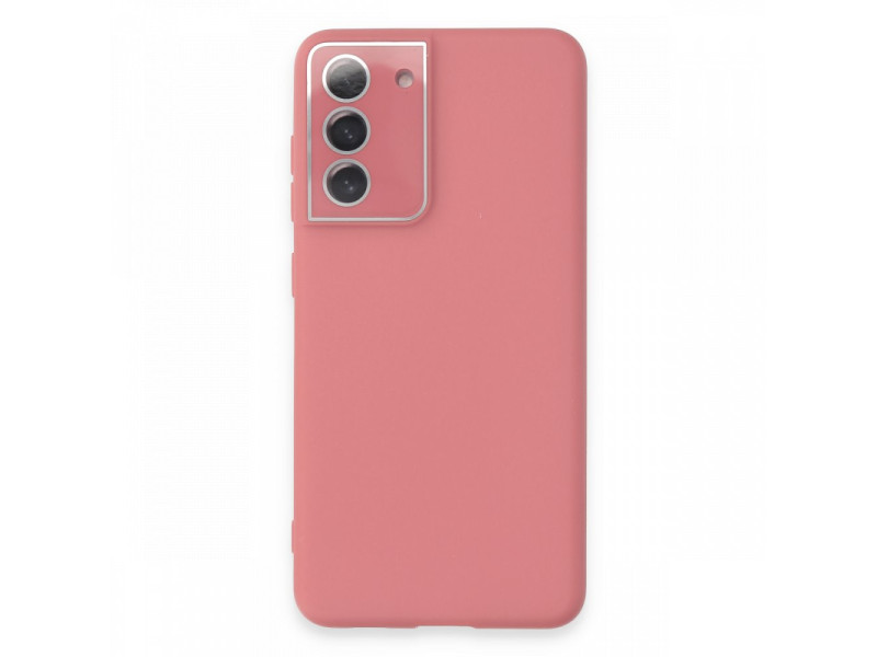 Newface Samsung Galaxy S21 FE Kılıf Lansman Glass Kapak - Pembe