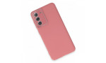 Newface Samsung Galaxy S21 FE Kılıf Lansman Glass Kapak - Pembe