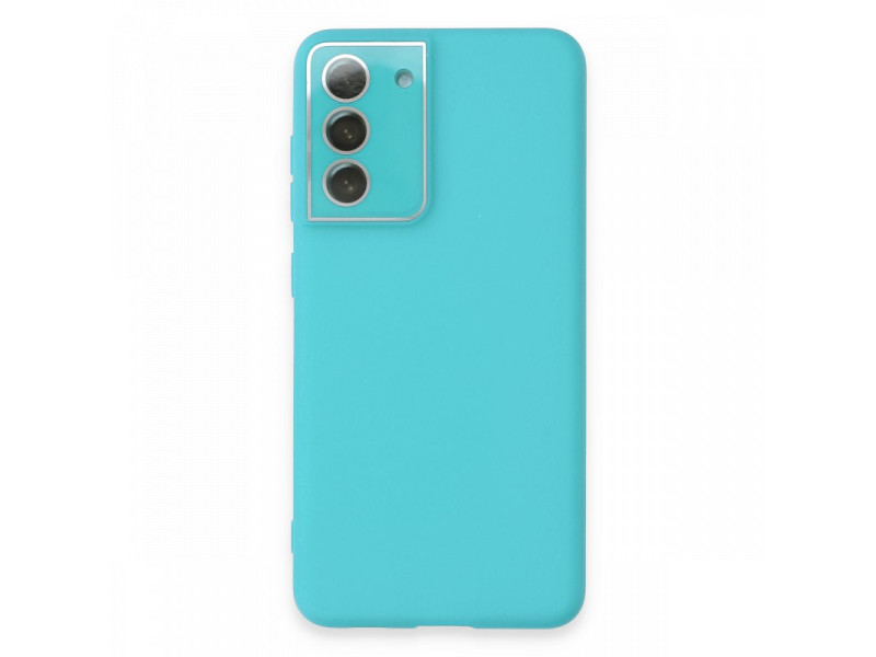 Newface Samsung Galaxy S21 FE Kılıf Lansman Glass Kapak - Turkuaz