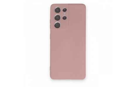 Newface Samsung Galaxy S21 Ultra Kılıf Nano içi Kadife Silikon - Pudra