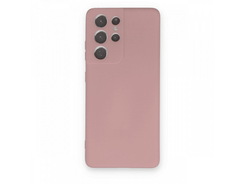 Newface Samsung Galaxy S21 Ultra Kılıf Nano içi Kadife Silikon - Pudra