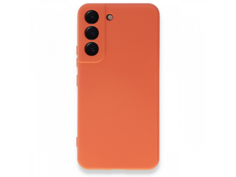 Newface Samsung Galaxy S22 Plus Kılıf Nano içi Kadife Silikon - Turuncu