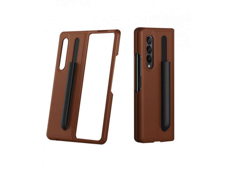 Newface Samsung Galaxy Z Fold 3 Kılıf Fold Kapak - Kahverengi