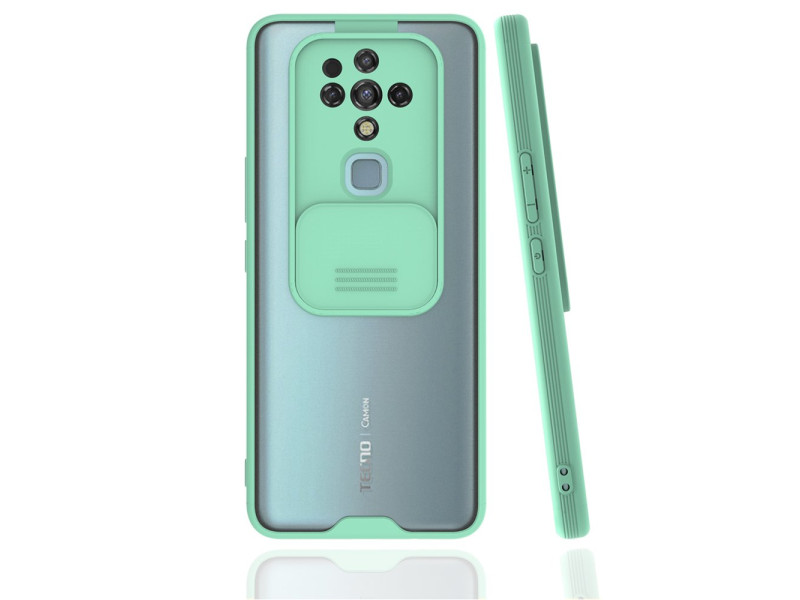 Newface Tecno Camon 16 Kılıf Platin Kamera Koruma Silikon - Açık Yeşil