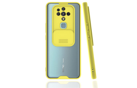 Newface Tecno Camon 16 Kılıf Platin Kamera Koruma Silikon - Sarı