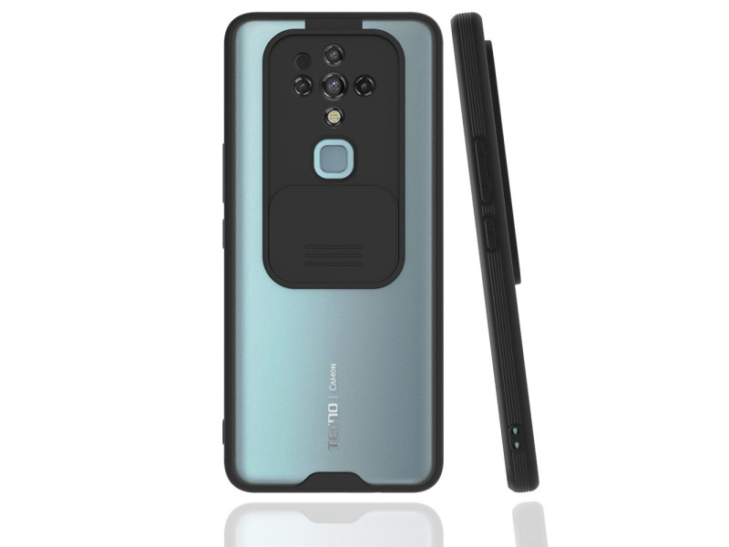 Newface Tecno Camon 16 Kılıf Platin Kamera Koruma Silikon - Siyah
