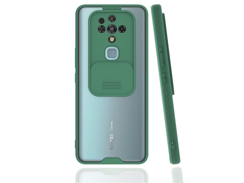 Newface Tecno Camon 16 Kılıf Platin Kamera Koruma Silikon - Yeşil
