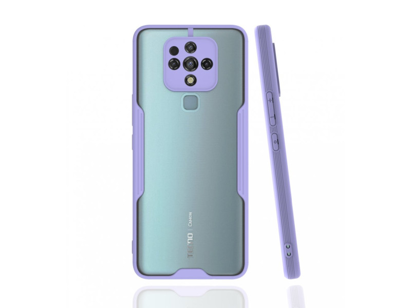 Newface Tecno Camon 16 Kılıf Platin Silikon - Lila