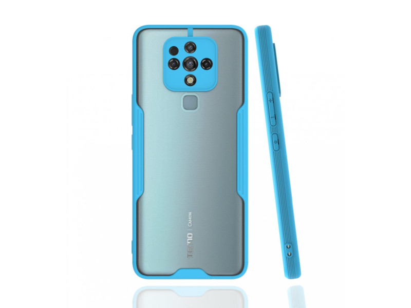 Newface Tecno Camon 16 Kılıf Platin Silikon - Mavi