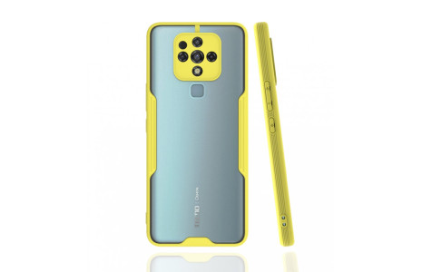 Newface Tecno Camon 16 Kılıf Platin Silikon - Sarı