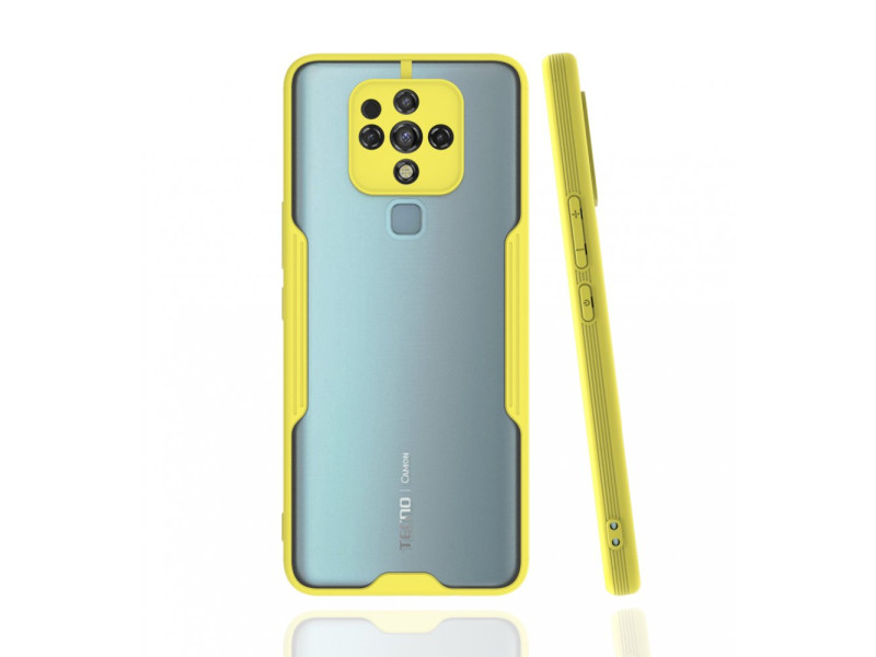 Newface Tecno Camon 16 Kılıf Platin Silikon - Sarı