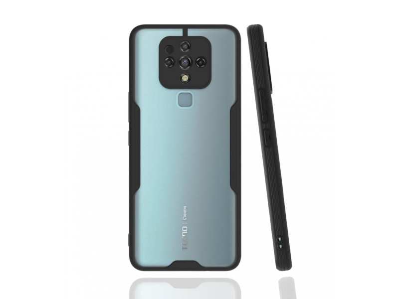 Newface Tecno Camon 16 Kılıf Platin Silikon - Siyah