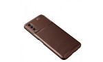 Newface Vivo Y20 Kılıf Focus Karbon Silikon - Kahverengi