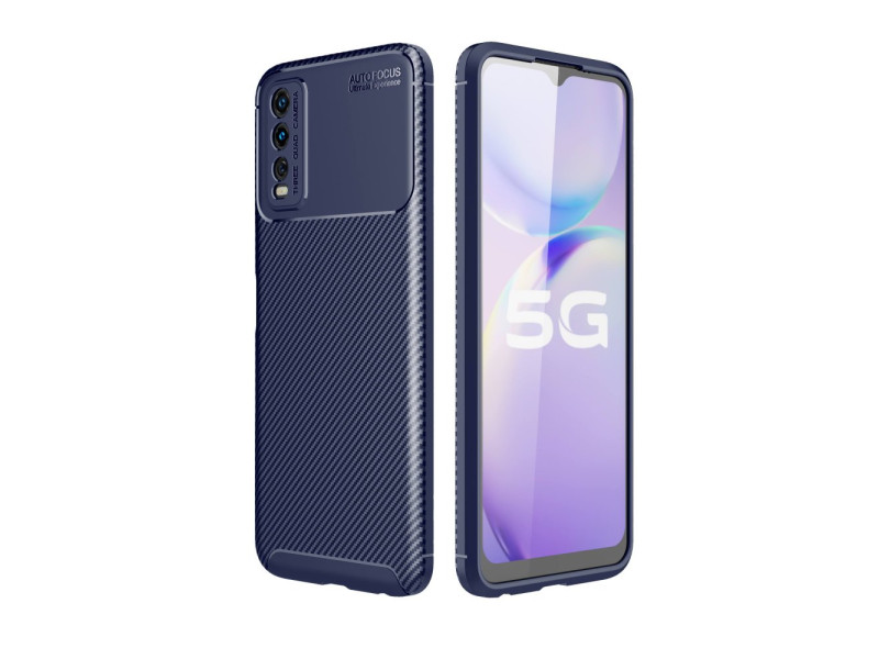 Newface Vivo Y20 Kılıf Focus Karbon Silikon - Lacivert