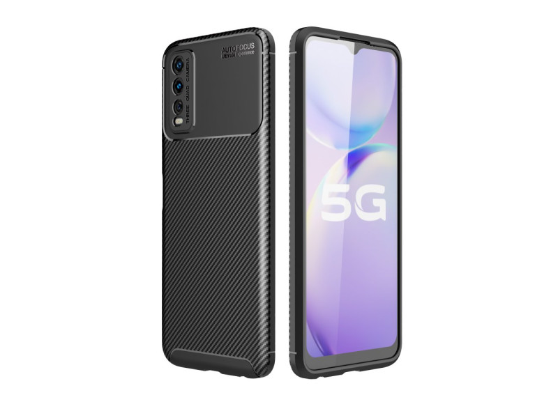 Newface Vivo Y20 Kılıf Focus Karbon Silikon - Siyah