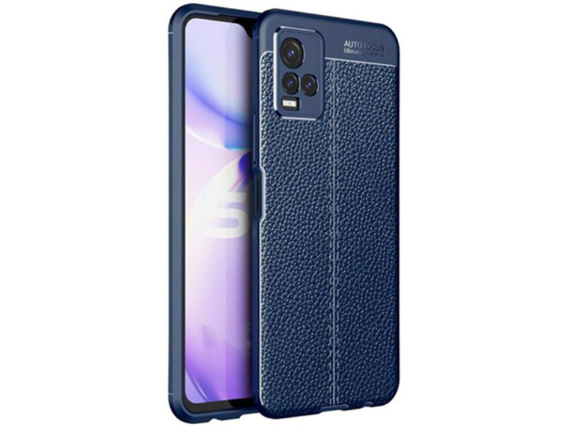 Newface Vivo Y21 Kılıf Focus Derili Silikon - Lacivert