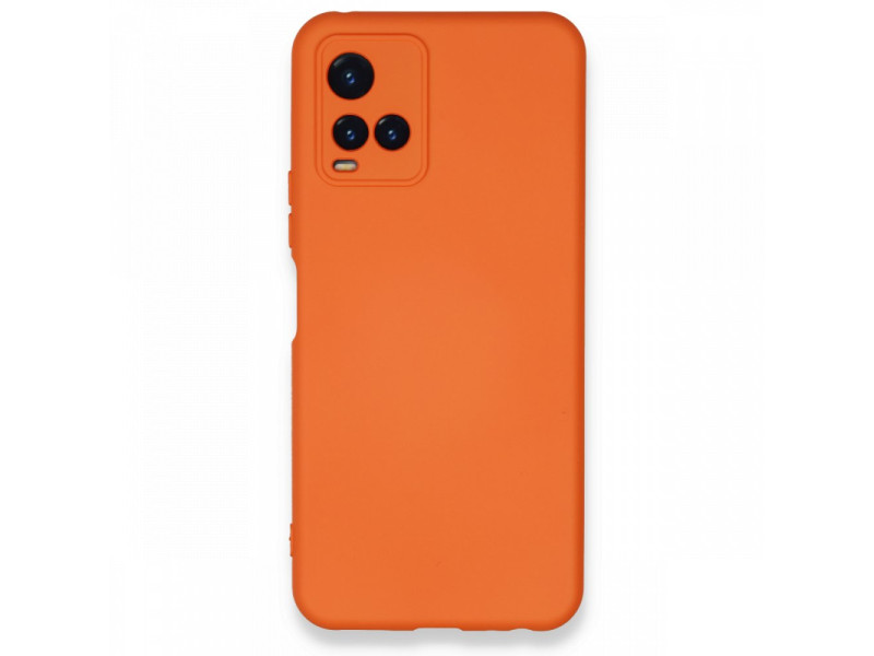 Newface Vivo Y21 Kılıf Nano içi Kadife Silikon - Turuncu