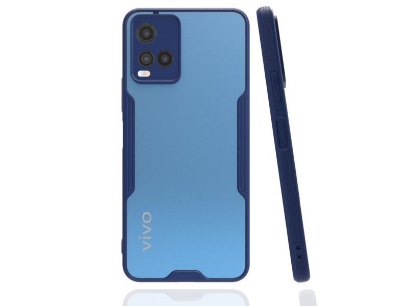 Newface Vivo Y21 Kılıf Platin Silikon - Lacivert