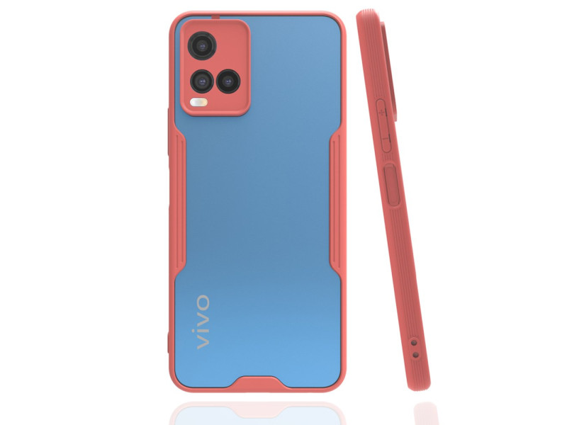 Newface Vivo Y21 Kılıf Platin Silikon - Pembe