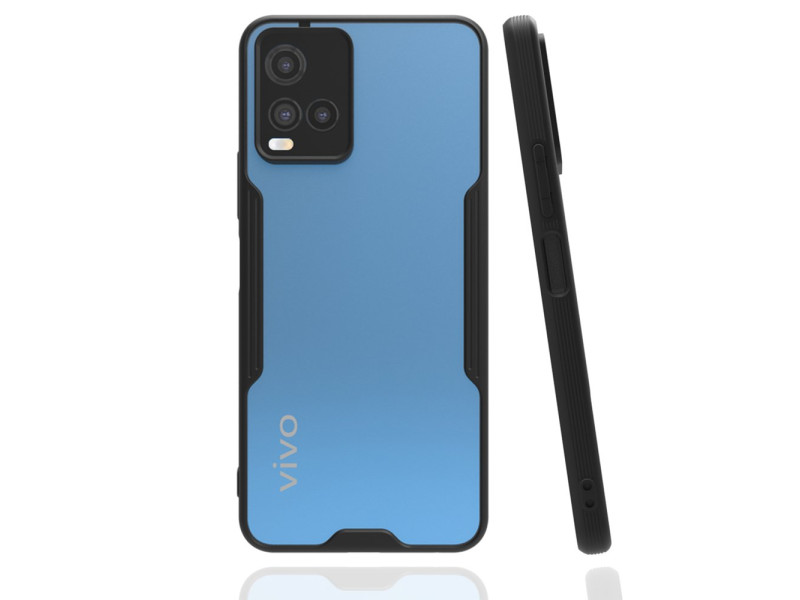 Newface Vivo Y21 Kılıf Platin Silikon - Siyah