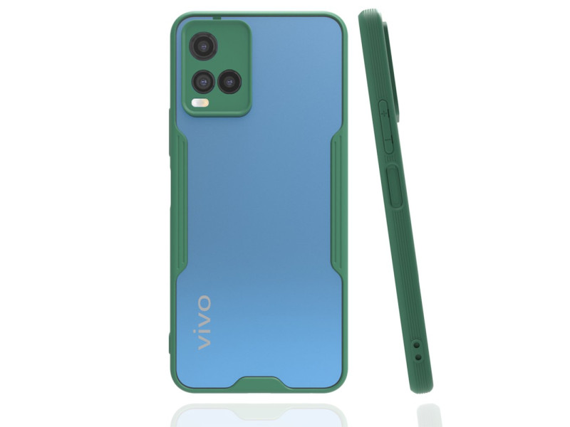 Newface Vivo Y21 Kılıf Platin Silikon - Yeşil