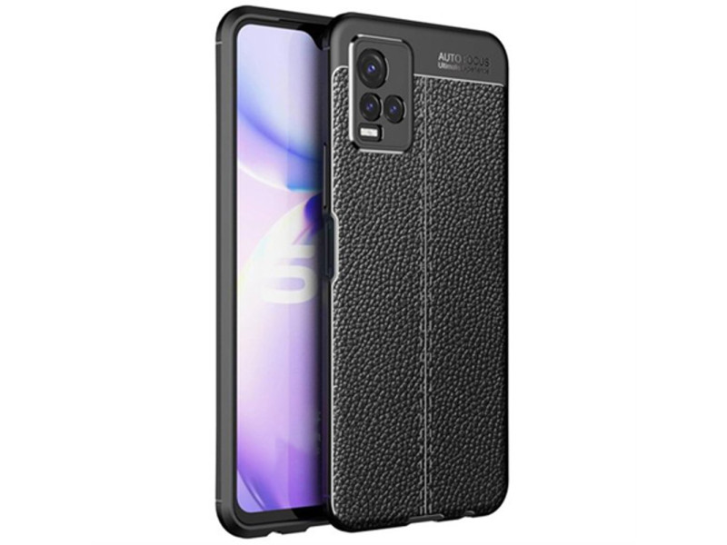 Newface Vivo Y21S Kılıf Focus Derili Silikon - Siyah