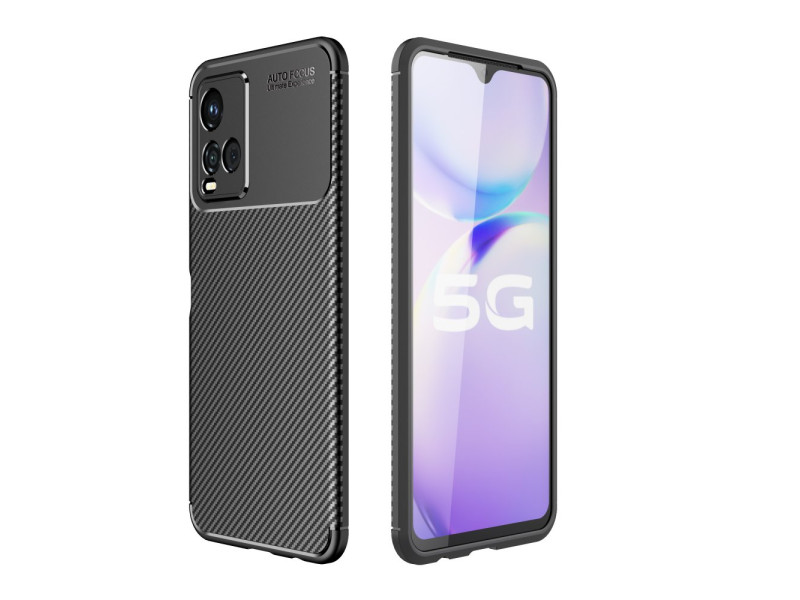 Newface Vivo Y21S Kılıf Focus Karbon Silikon - Siyah