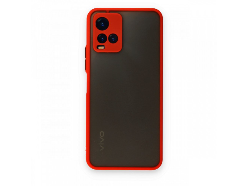 Newface Vivo Y21S Kılıf Montreal Silikon Kapak - Kırmızı