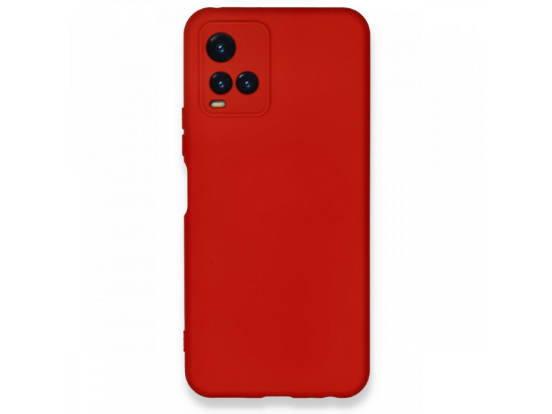 Newface Vivo Y21S Kılıf Nano içi Kadife Silikon - Kırmızı
