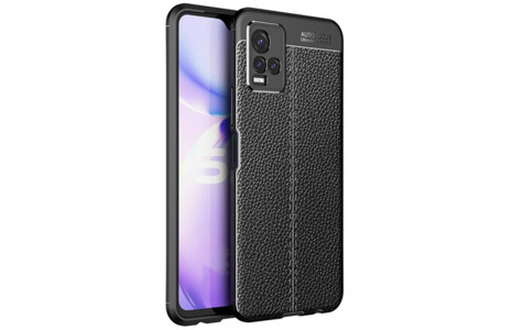 Newface Vivo Y33S Kılıf Focus Derili Silikon - Siyah