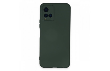 Newface Vivo Y33S Kılıf Nano içi Kadife Silikon - Koyu Yeşil