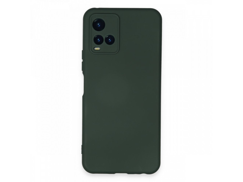 Newface Vivo Y33S Kılıf Nano içi Kadife Silikon - Koyu Yeşil