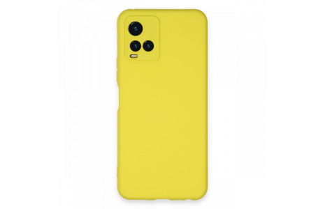 Newface Vivo Y33S Kılıf Nano içi Kadife Silikon - Sarı