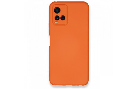 Newface Vivo Y33S Kılıf Nano içi Kadife Silikon - Turuncu