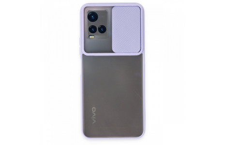 Newface Vivo Y33S Kılıf Palm Buzlu Kamera Sürgülü Silikon - Lila