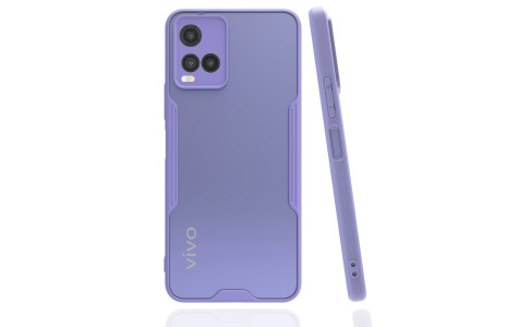 Newface Vivo Y33S Kılıf Platin Silikon - Lila
