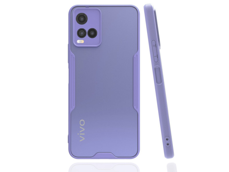 Newface Vivo Y33S Kılıf Platin Silikon - Lila