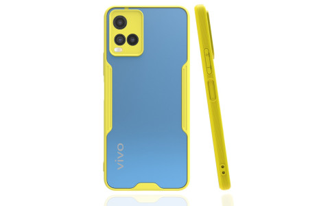 Newface Vivo Y33S Kılıf Platin Silikon - Sarı