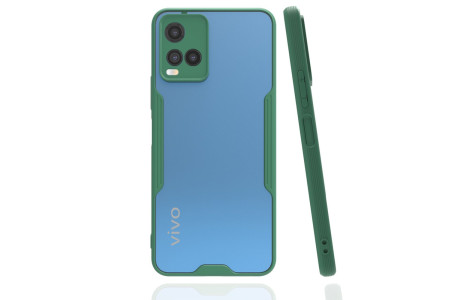 Newface Vivo Y33S Kılıf Platin Silikon - Yeşil