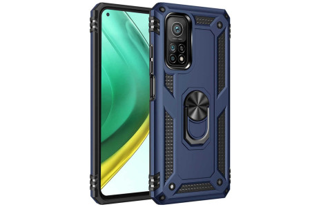 Newface Xiaomi Mi 10T Pro Kılıf Sofya Yüzüklü Silikon Kapak - Lacivert