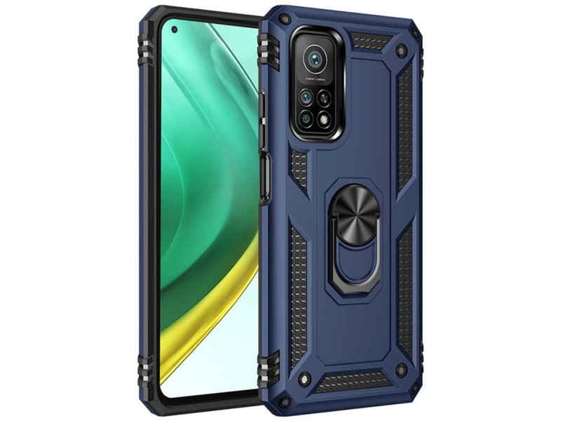 Newface Xiaomi Mi 10T Pro Kılıf Sofya Yüzüklü Silikon Kapak - Lacivert